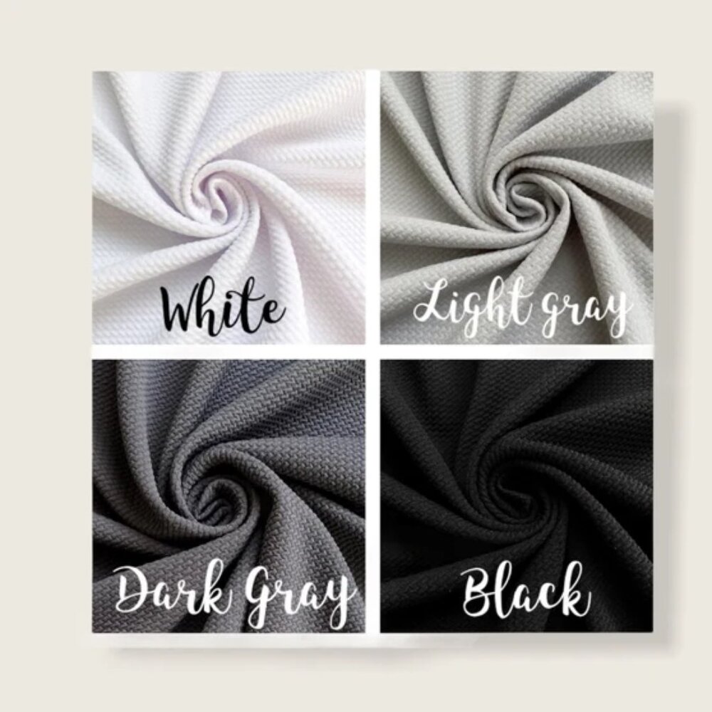 Textured Bullet Liverpool Stretch Fabric By the Yard White Black Gray